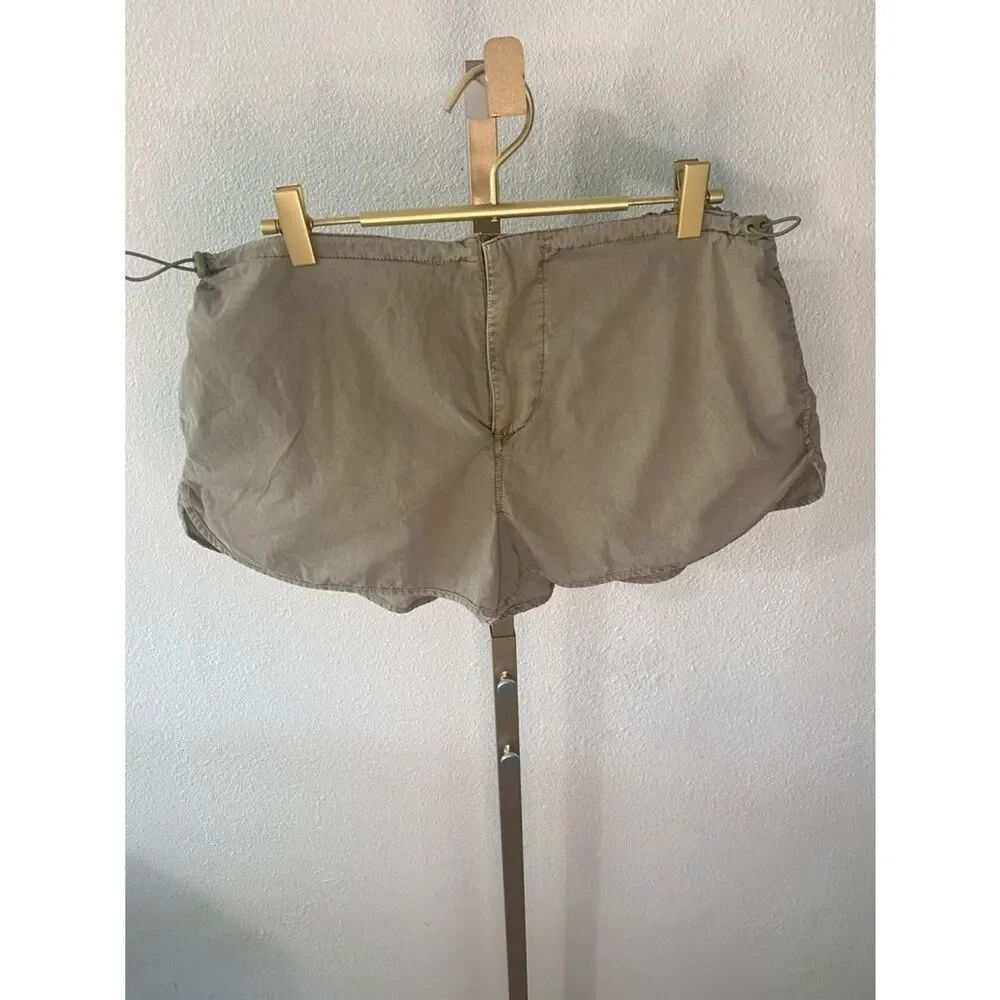 LA HEARTS- low rise faded Olive Green Beach Shorts- Medium